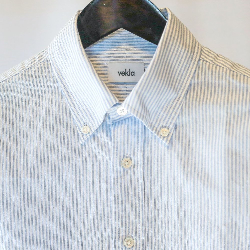 White & Blue Stripped Oxford - Slim Fit